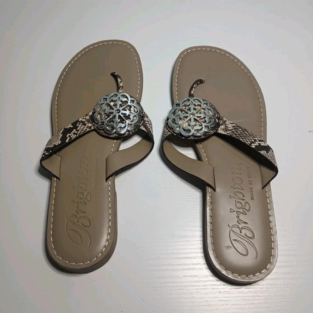 Brighton Alice Sandals 8m Exotic Python Snake Pri… - image 5